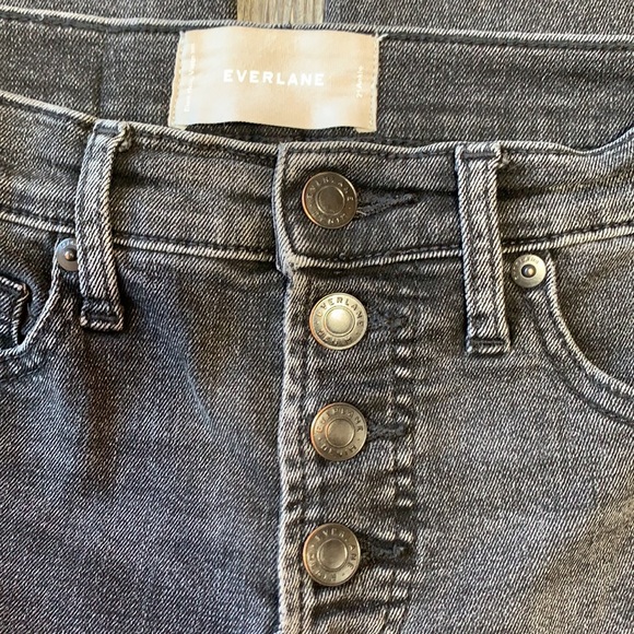 Everlane High Rise Button Fly Black Ankle Jeans 25 - Picture 5 of 6